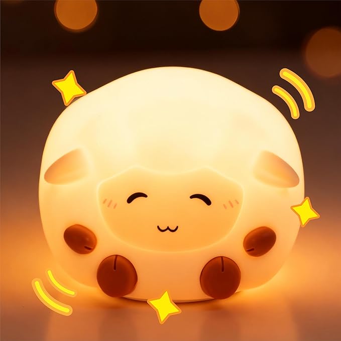 Rechargeable Sheep Night Light, Touch-Controlled Silicone Lamp, Anime Lamp by Unknown