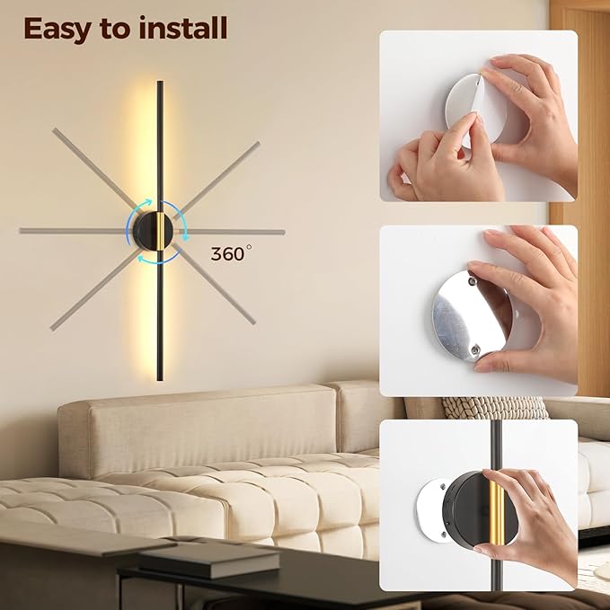 Wireless Wall Sconce Battery Operated Set of 2 - Image 2