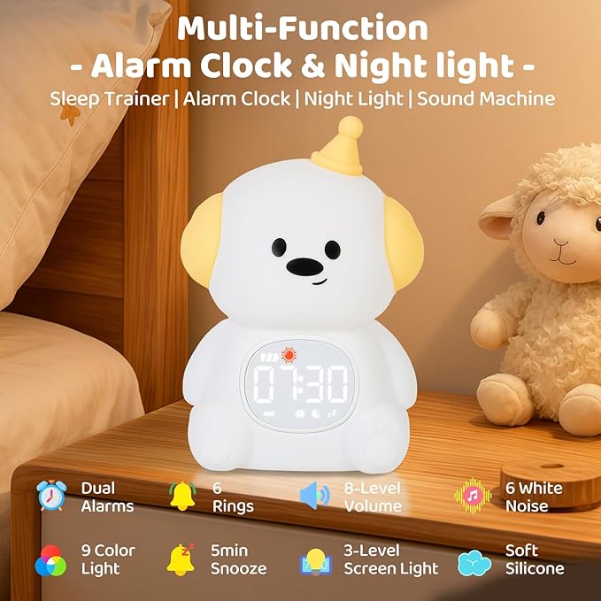 Dog Alarm Clock with Night Light - Image 2