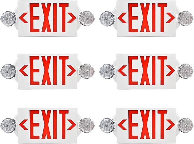 AKT LIGHTING Emergency Exit Light, Adjustable Two LED Head Exit Sign Light by AKTLIGHTING