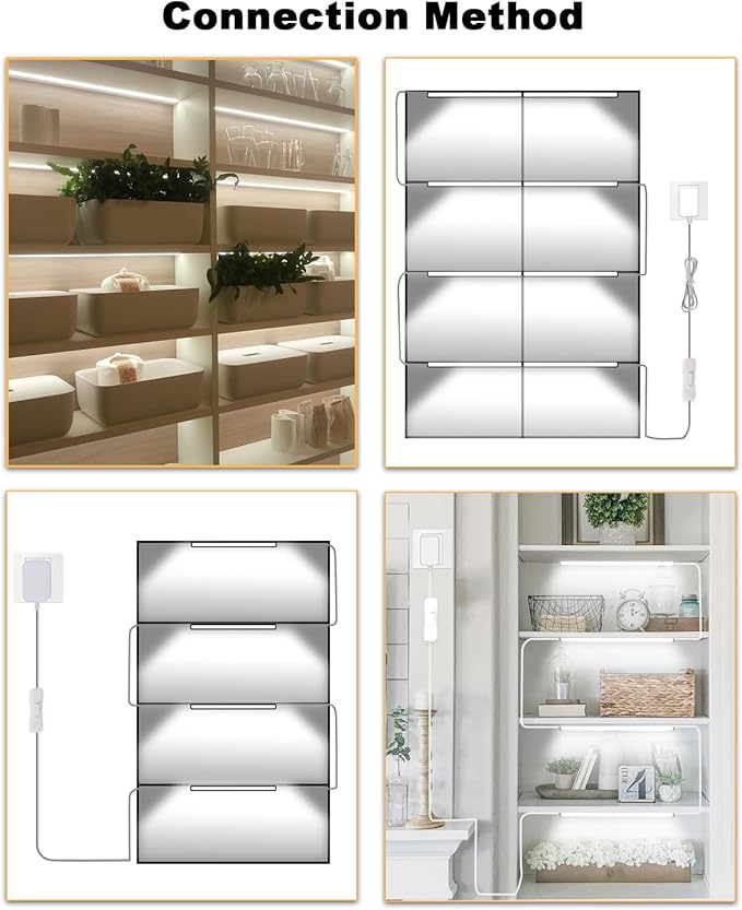 Cefrank Cabinet Lighting 6-Pack 12 inch Seamlessly Linkable Strip Light Bars - Image 6
