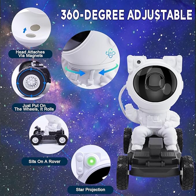 Astronaut Space Man Buddy Projector, 360° Star Projector Galaxy Nebula Light - Image 2