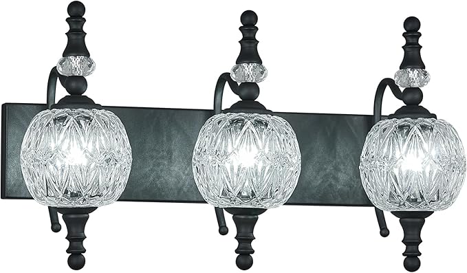 Modern Crystal Bathroom Vanity Lights Fixtures Over Mirror Black Vintage - Image 8