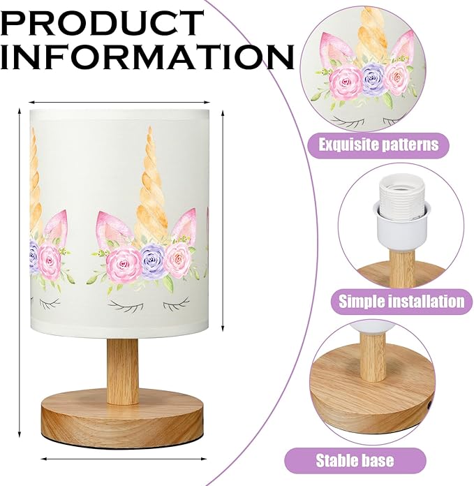 VIHOSE Unicorn Kids Table Lamp for Bedroom Kids Bedside Lamp - Image 4