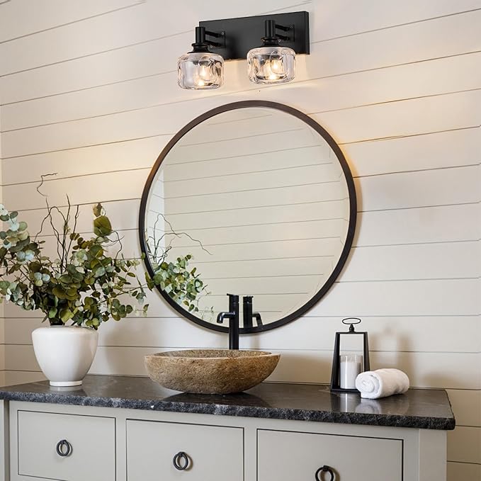 Farmhouse Vanity Light Fixtures 2-Light Bathroom Vanity Light Black Vanity - Image 8