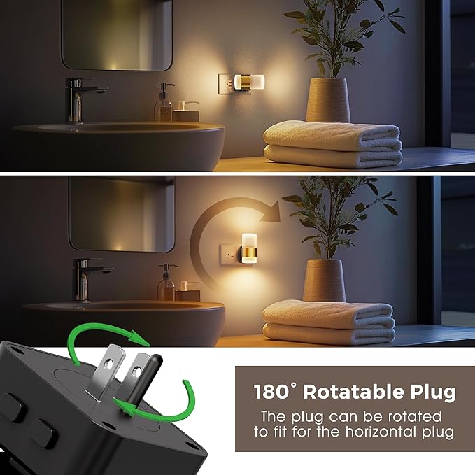 L LOHAS LED Night Lights Plug into Wall, Acrylic Plug in Night Light - Image 5