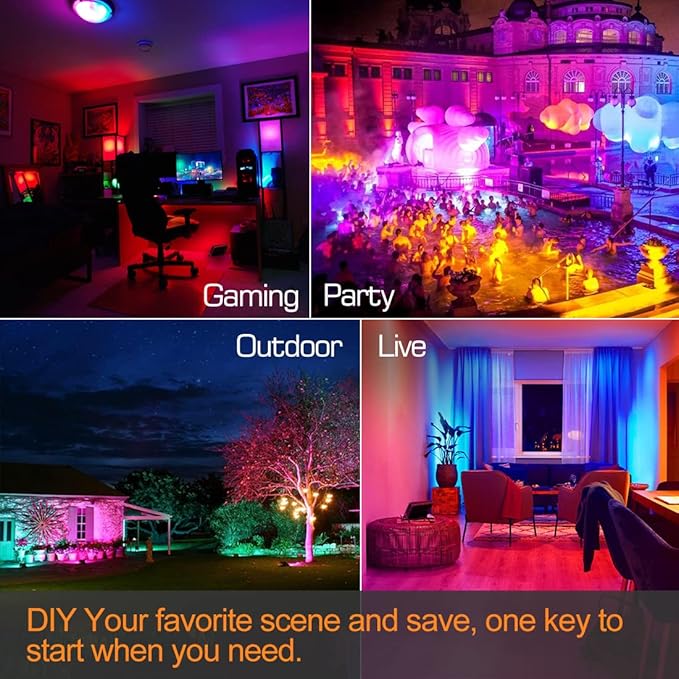 LED Flood Light Outdoor 800W Equivalent 8000LM Smart RGB Landscape Lighting - Image 5