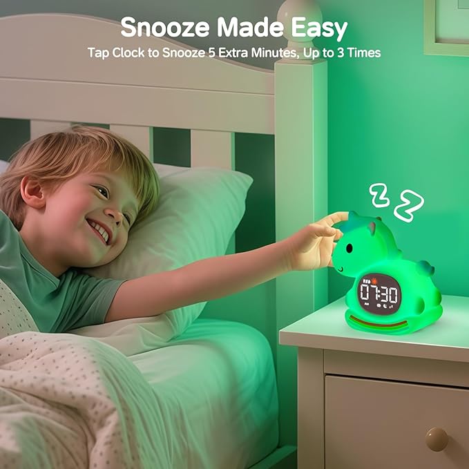 Alarm Clock for Kids with Night Light, Sleep Training Clock Time to Wake Clock - Image 8