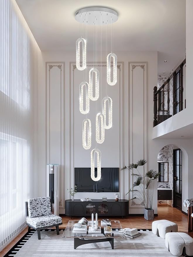 Modern Crystal Chandelier Adjustable 8 Rings Chandelier - Image 7