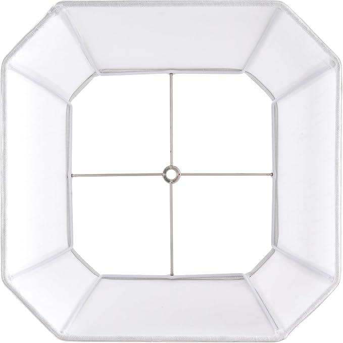 GO&SO 2 Pack White Linen Lamp Shades Square Cut Corners, Transitional Style - Image 5