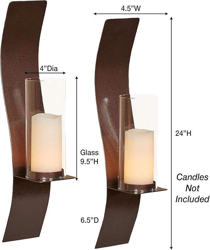 Sinuous Wall Sconce Pair Antique Copper - Image 3