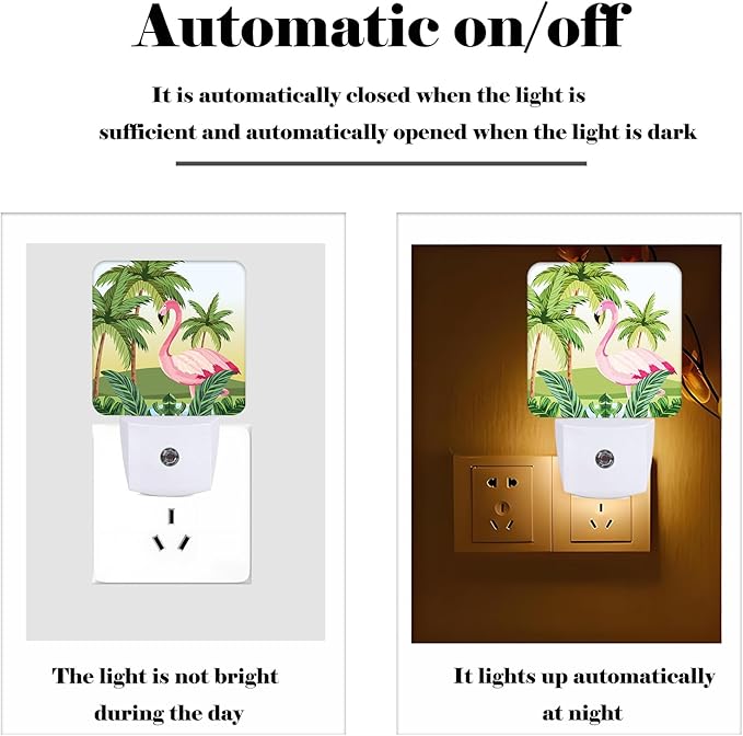 Tropical Flamingo Cartoon Night Light, Plug-in Night Lights - Image 3