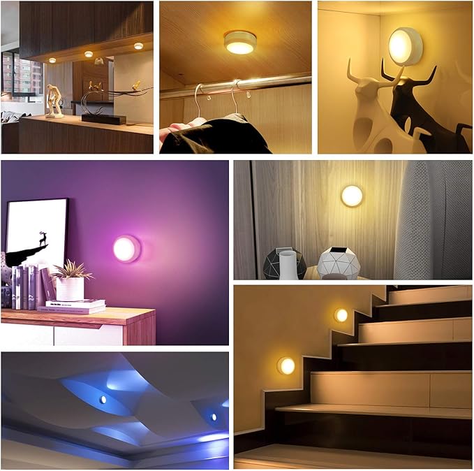 BLS LED Puck Lights with Remote Control, RGB 13 Color Changing Under Cabinet - Image 8