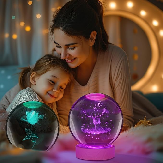 3D Rose Crystal Ball Lamp, 16 Color Changing Night Light - Image 4