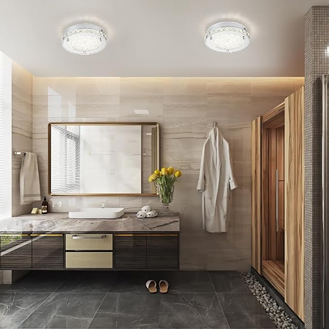 Modern Crystal Flush Mount LED Ceiling Light - Image 3