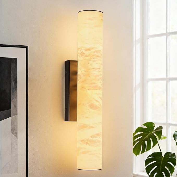 LMQNINE Natural Alabaster Wall Sconces Set of Two Spanish Marble Wall Light - Image 7