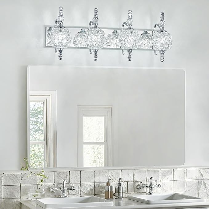 Modern Crystal Bathroom Vanity Lights Fixtures Over Mirror Chrome Vintage - Image 2