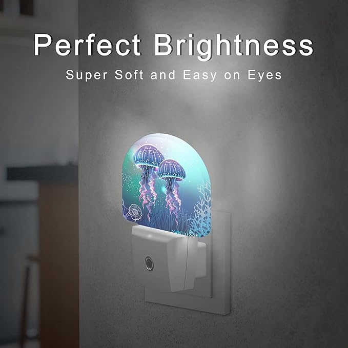 Jellyfish Night Light, Night Lights Plug into Wall, Dusk to Dawn Sensor LED - Image 3