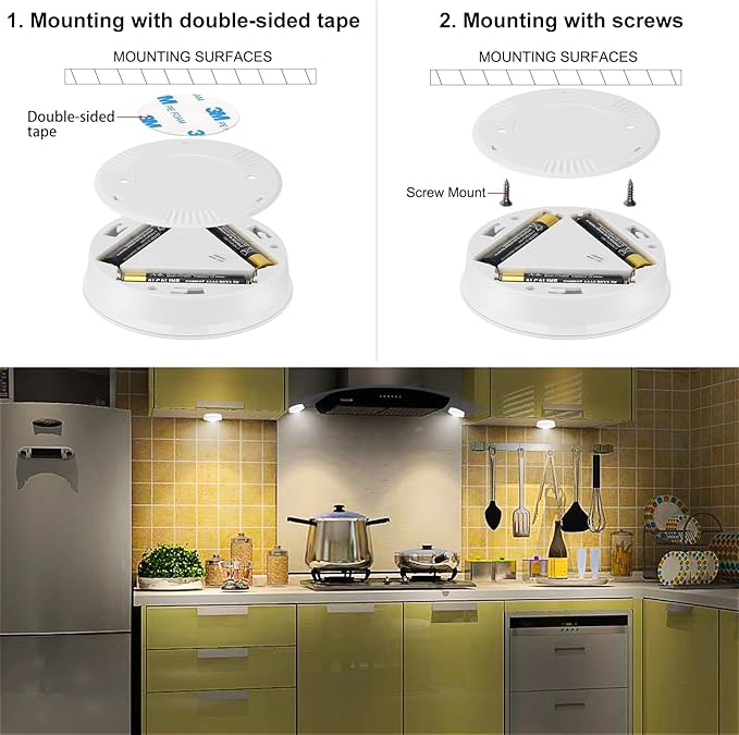 LUXSWAY LED Puck Light, Ultra-Thin Touch Lights, Battery Operated, Tap Lights - Image 7
