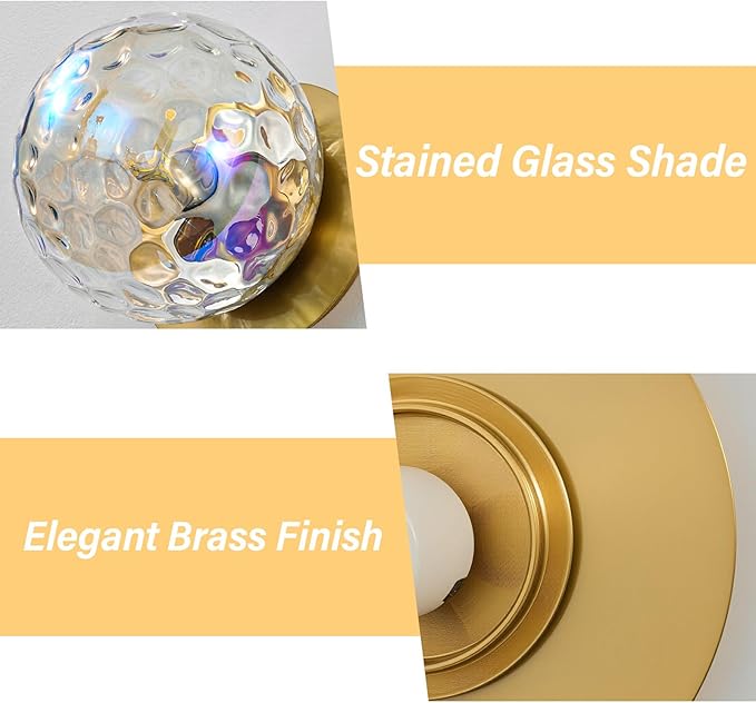 Modern Glass Globe Wall Sconce: Gold Spherical Sconces Light - Image 5