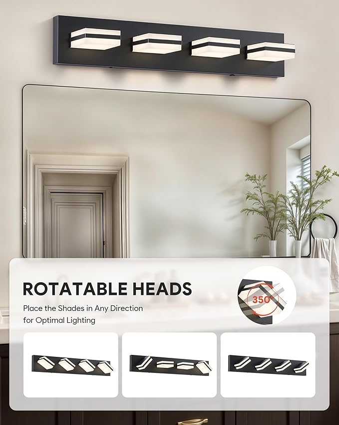 VONLUCE Bathroom Vanity Light Fixture, 4-Light Modern LED Vanity Light - Image 3