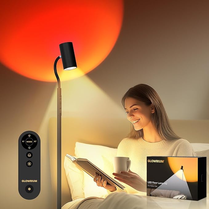 GLOWRIUM LED Floor Reading Lamp, Dual-Side Reading Light by GLOWRIUM