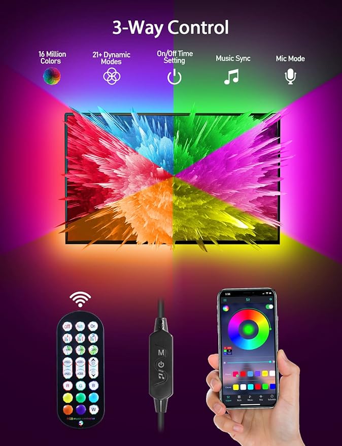 MATICOD RGB LED TV Strip USB Lights - Image 2