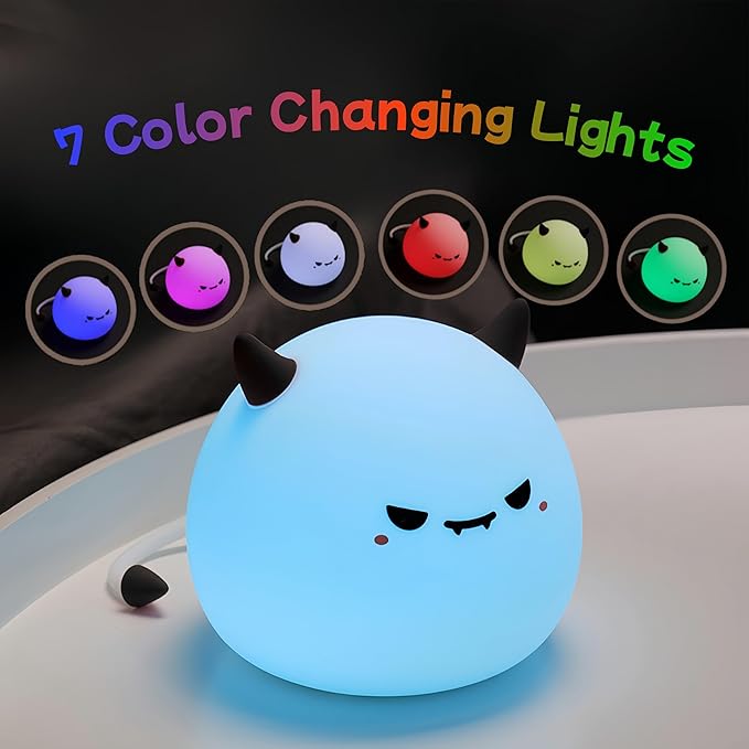 Cute Monster Night Light for Kids, Cute Monster lamp Soft Silicone Lamp 3 Level - Image 2