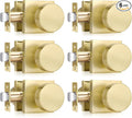 Haidms Gold Door Knobs Passage, Heavy Duty Square Brushed Gold Hall and Closet by Haidms