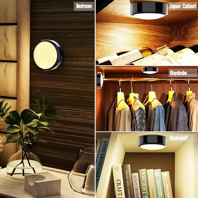 HELPLEX Puck Lights, 16 Colors Changeable Under Cabinet Lights Battery Powered - Image 5