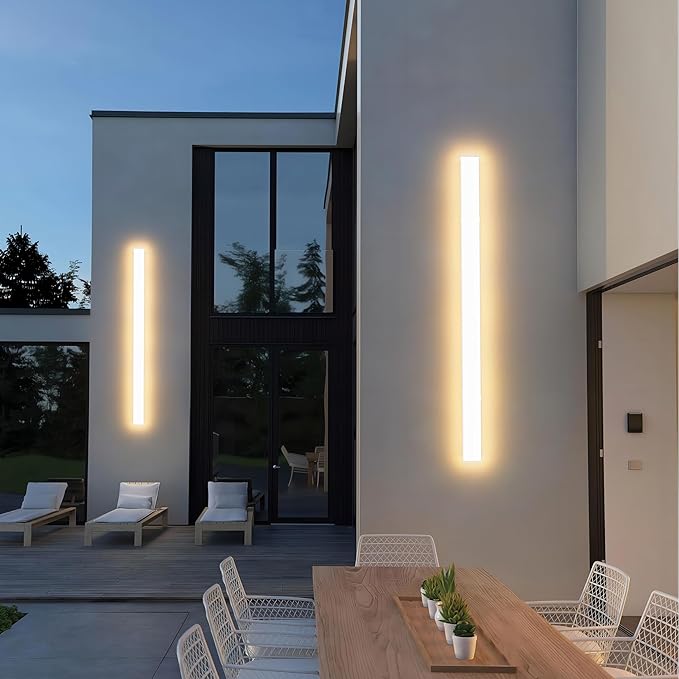 2 Pack 31.5inch Long Outdoor White Wall Lights 24W 3000K Modern Porch Lights - Image 7