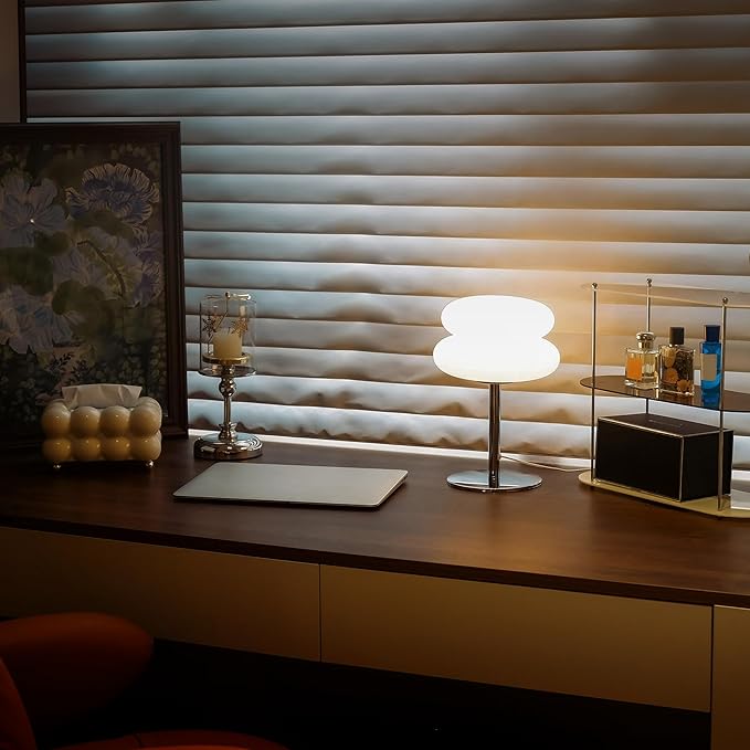 White Mushroom Lamp, Mid Century Modern Lamp - Image 6