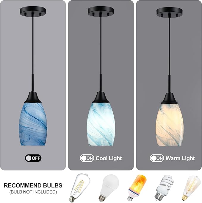 Mini Glass Pendant Light 4.72" - Image 5
