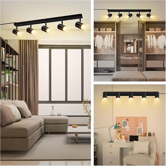 5 Light Track Lighting Kit, Industrial LED Wall Light - Image 2