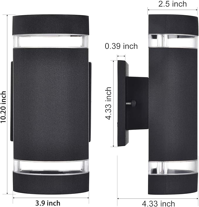 Porch Lights Outdoor Dusk to Dawn, Aluminum Outdoor Wall Light Fixture 6000K - Image 2