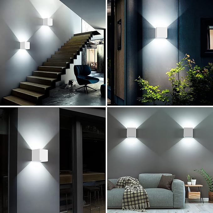 Juyace 20W LED Modern Wall Sconce Outdoor Lighting 6000K Up Down - Image 8