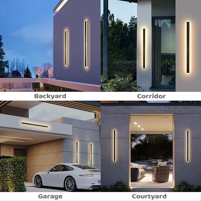 39 Inch Black Modern Outdoor Wall Light 3000K-6000K Dimmable Modern Exterior - Image 3