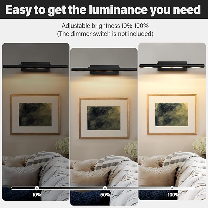 Art Picture Frame Wall Light: 30" Black Retro Swing Arm Artwork Spotlights - Image 4