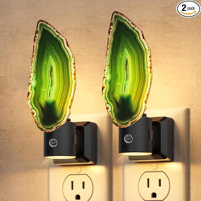 Briignite Agate Night Lights Plug into Wall, Dimmable Night Lights by WelcometoBriigniteenjoyyourshopping