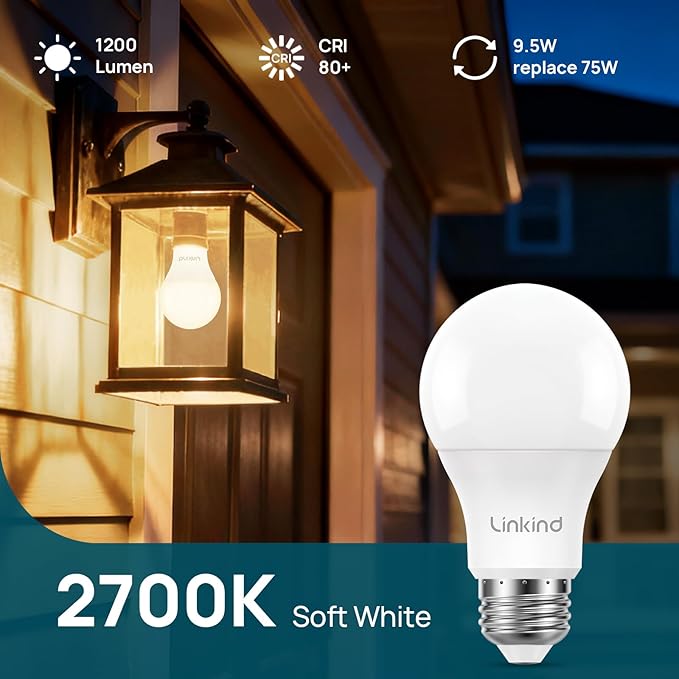 Linkind Dusk to Dawn Light Bulbs Outdoor, A19 Sensor Led Bulbs Automatic On/Off - Image 5