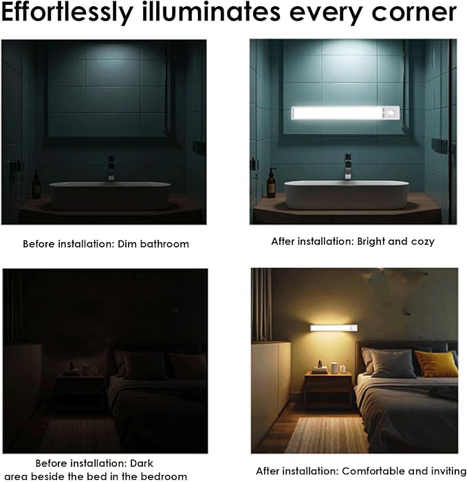 Fockety Under Cabinet Light, Built in 3000mAh Battery, Cordless Magnetic Motion - Image 3