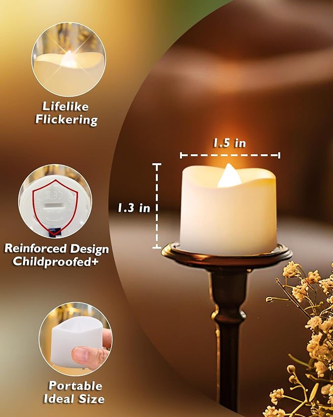 Homemory 24Pcs Flickering Flameless Candle Battery Operated, 200+Hours Fake - Image 5