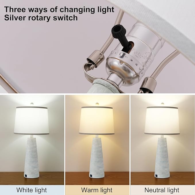 Terpsichore Nightstand Lamp Desk Lamp Vintage Bedside Lamps Set of 2 Rustic - Image 5