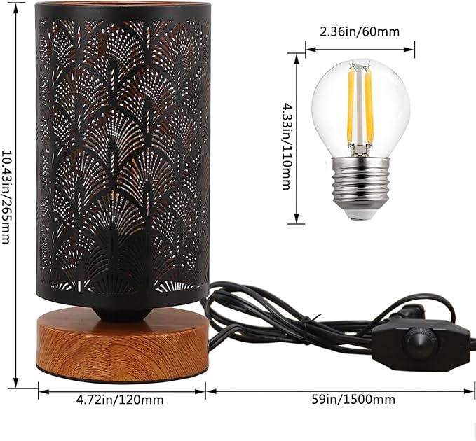 Small Industrial Table Lamps Dimmable, Bedside Lamps - Image 5
