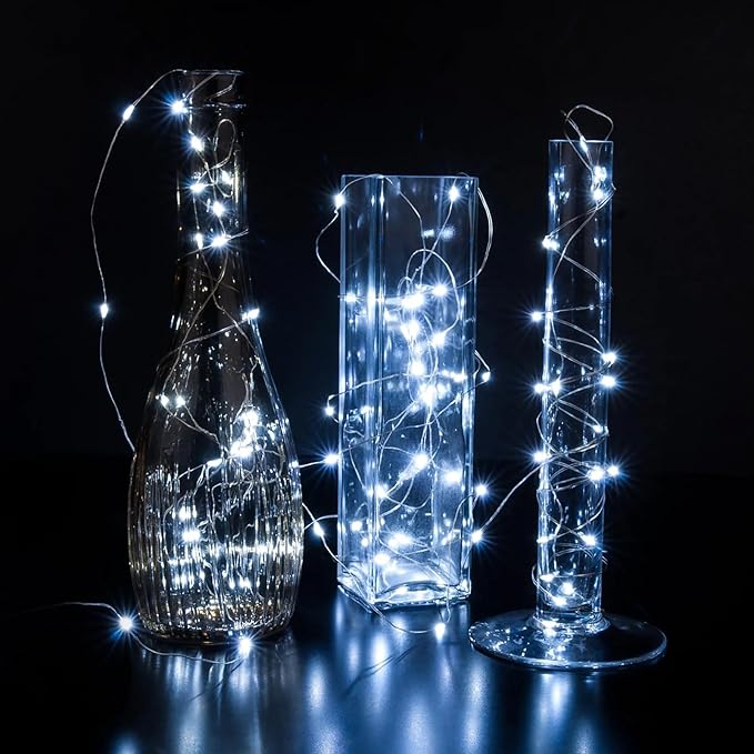 12 Pack White Fairy Lights 7Ft 20 LED Twinkle String Lights 3 Modes Battery - Image 5