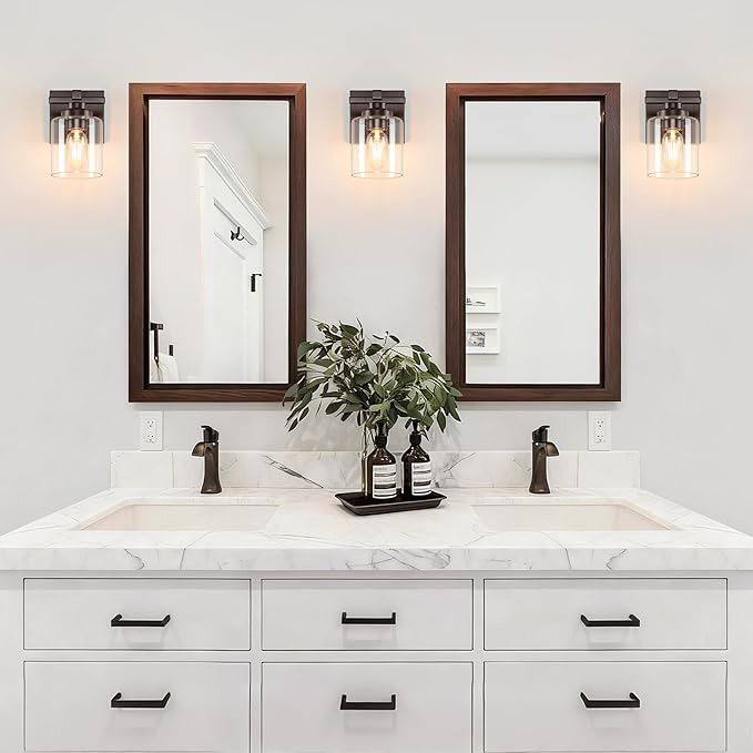 1 Light Modern Bathroom Light Fixtures Over Mirror, Bronze Finish Vanity Lights - Image 2