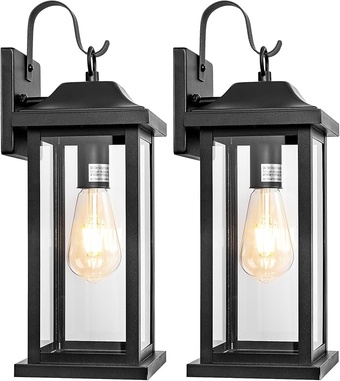2-Pack Large Outdoor Light Fixtures IP65 Waterproof, Exterior Matte Black - Image 8