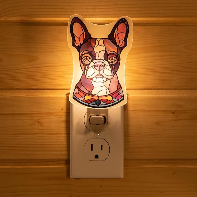 French Bulldog Dog Shaped Night Light – Stained Glass Styled Cutout Design – - Image 2