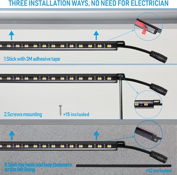 TORCHSTAR LED Safe Lighting Kit 3CCT, 12 Inch Linkable Light Bars, Motion Sensor - Image 6