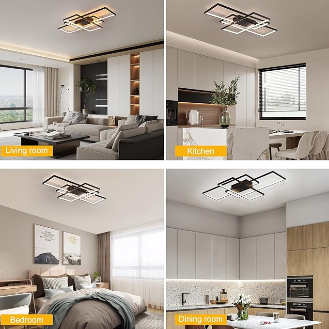 GEADI Large Modern LED Ceiling Light, 35.4" Dimmable Flush Mount Ceiling Lights - Image 7
